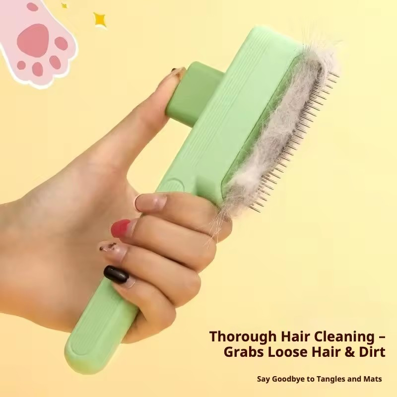 Hair Care Is Self Care - Selbstreinigender Entfilzungskamm für Haustiere, Hunde- und