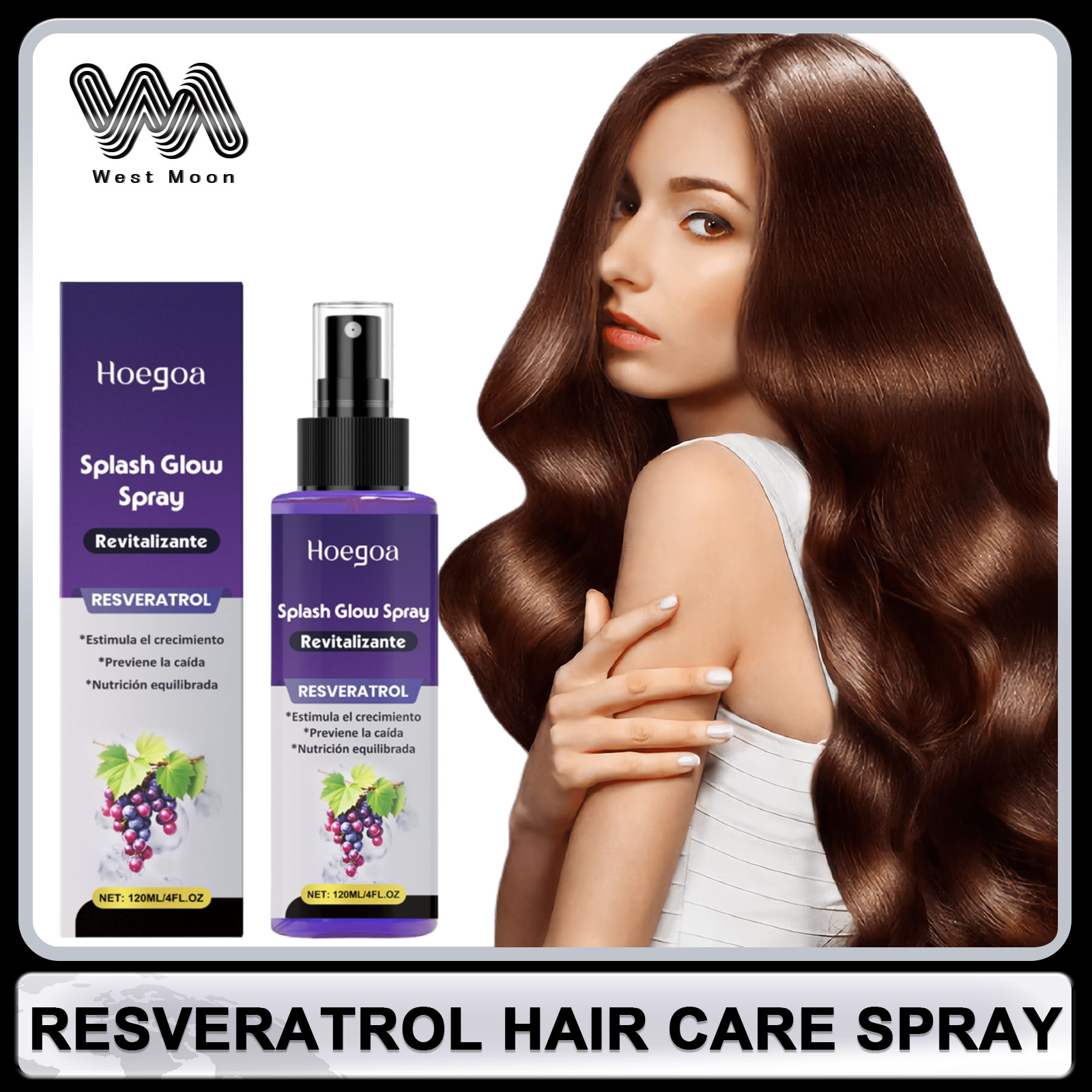 Hair Care Natur - Resveratrol Haarpflegespray, Anti-Haarausfall, Haarwachstum, Haarverdickung, Reparatur