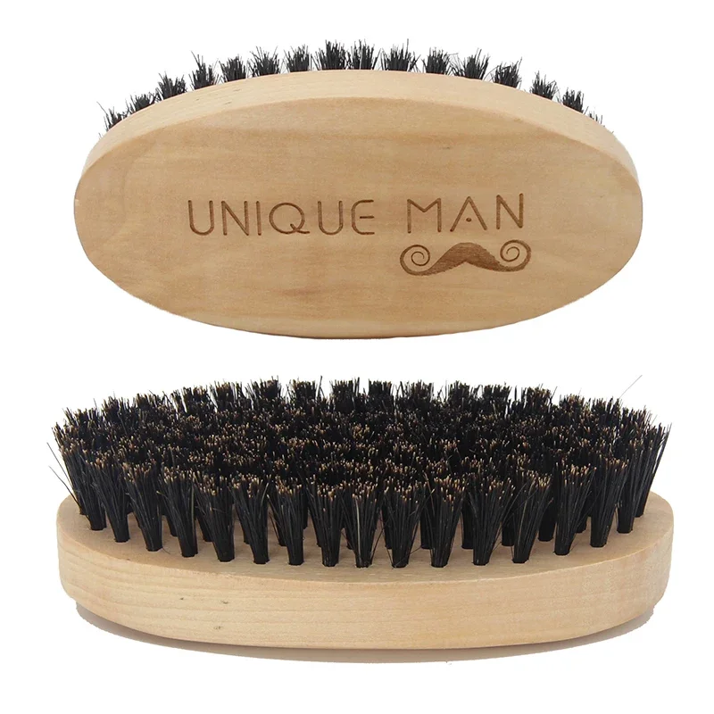 Hair Care Natur - Holzhaar-Bartbürste für Männer, natürlicher Holzkamm, Wildschweinborsten,