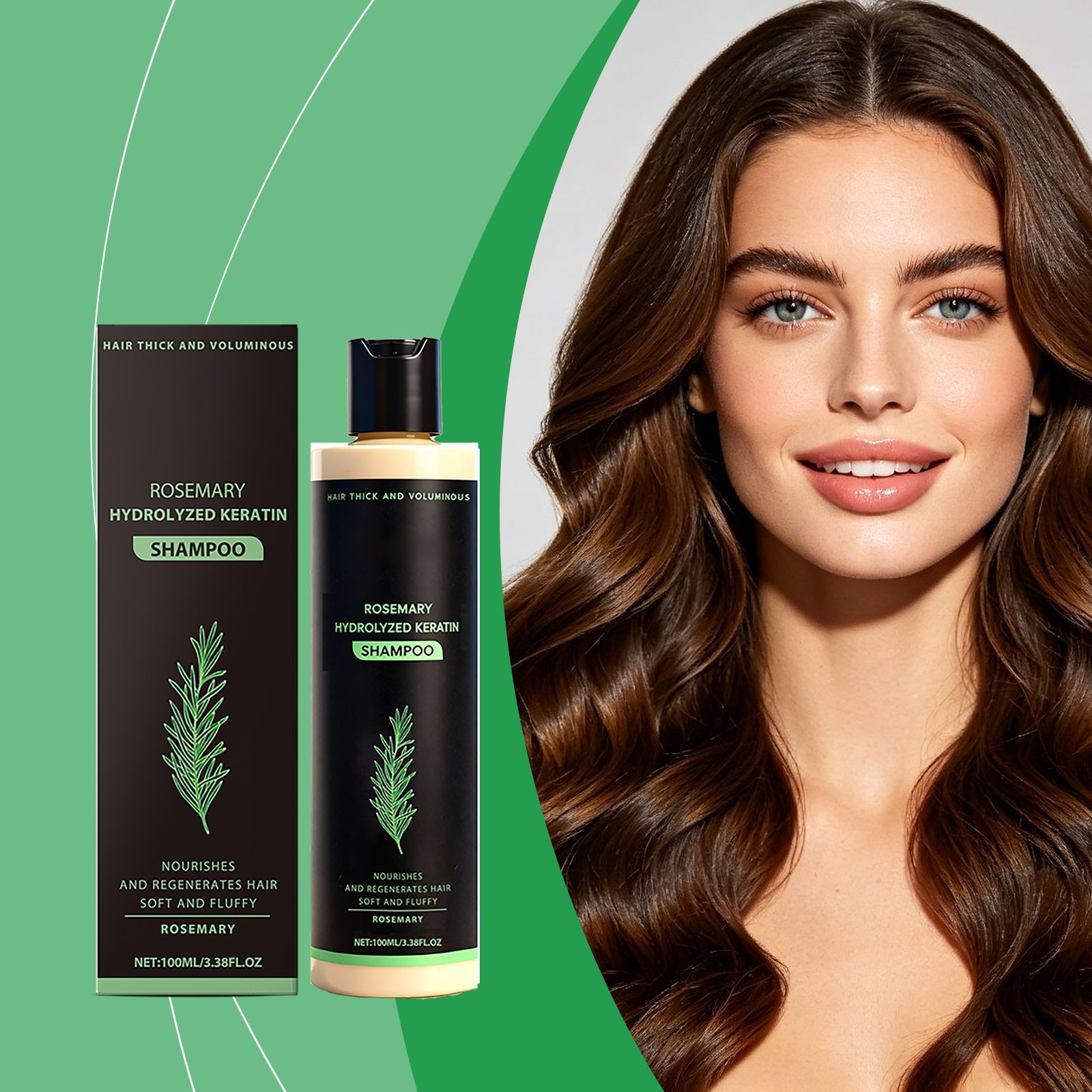 Hair Care Basic - Rosmarin Hydrolysiertes Keratin Shampoo zur Kopfhautpflege,