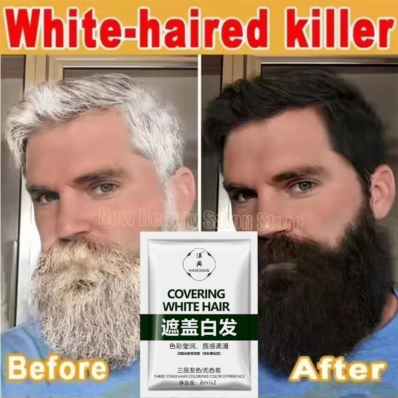 Hair Care Herbal Products - Kräuter-Anti-Grau-Behandlung Haarfärbeshampoo Weiß zu Schwarz Dauerhafte