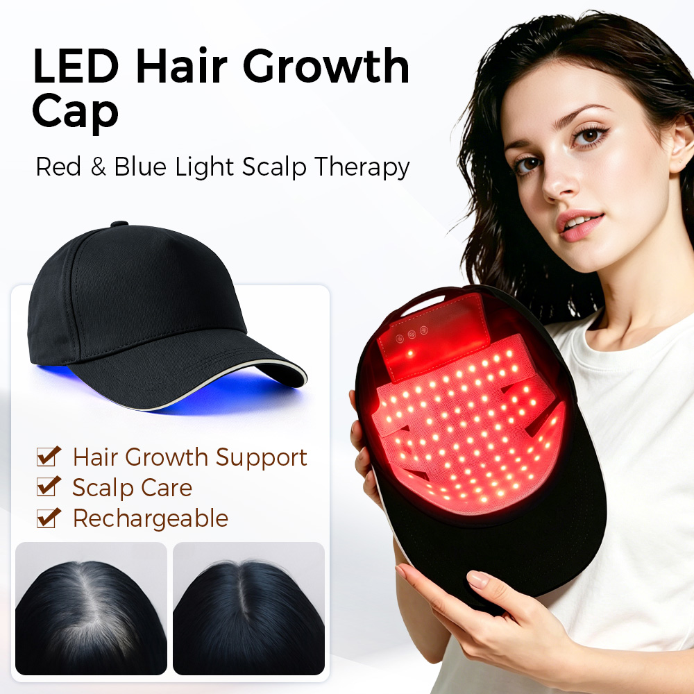 Hair Care Basic - LED-Haarwuchskappe mit Rot-Blau-Lichttherapie 630nm 470nm Kopfhautpflege-Gerät