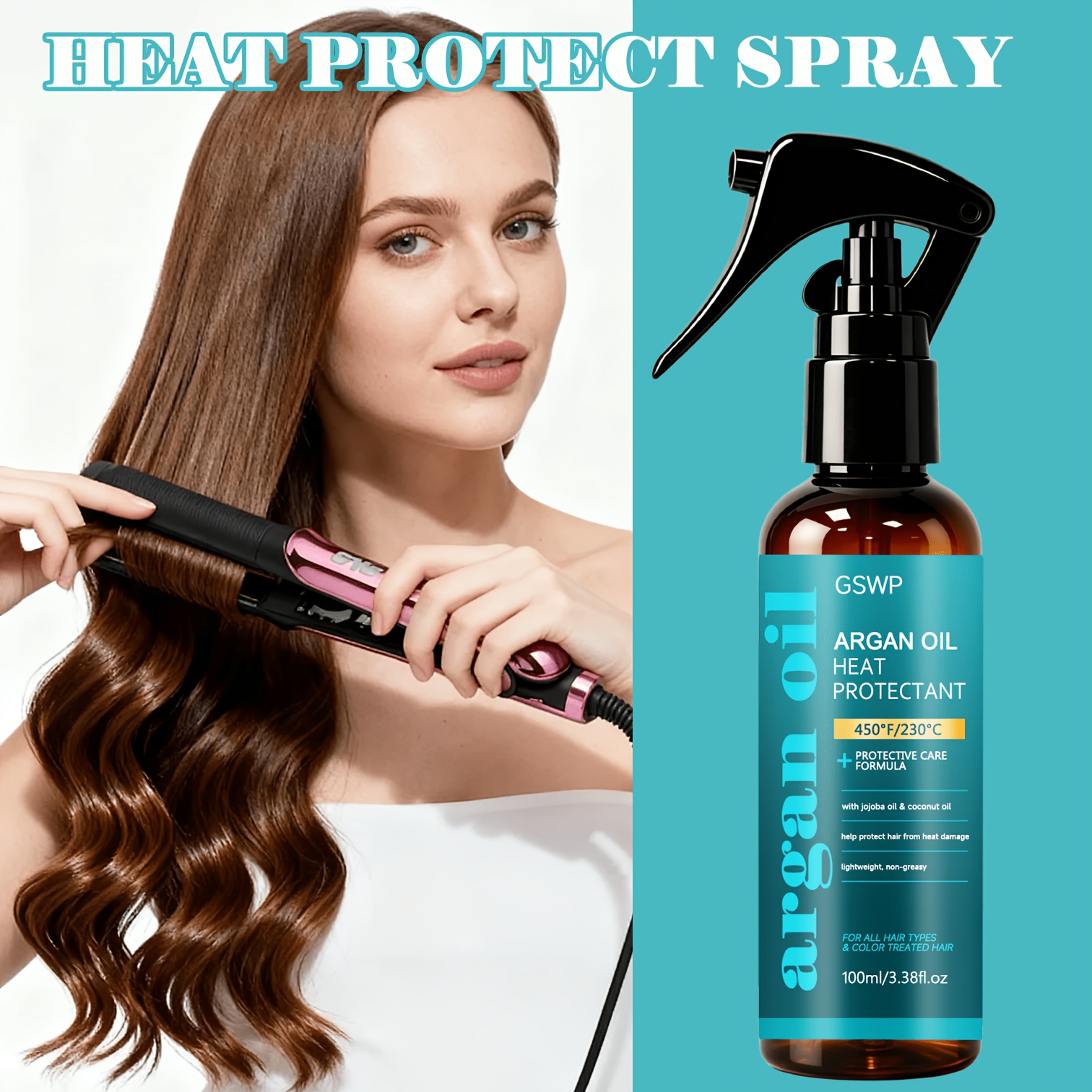 Heat Protectant Spray - GSWP Arganöl-Schutzspray, 450 ° F Hitzeschutz