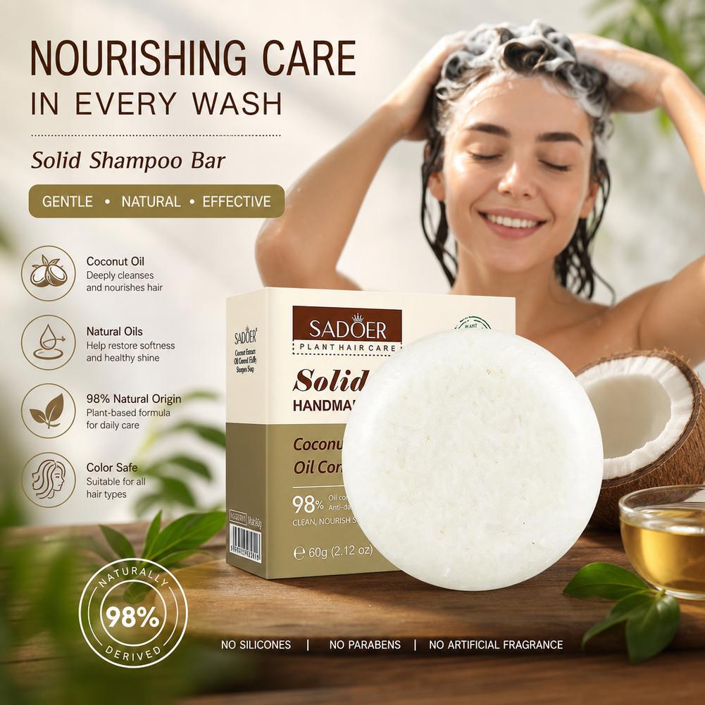 SADOER 60g Kokosnuss-Shampoo K – Hair Care Herbal Products Bewertung und Preis